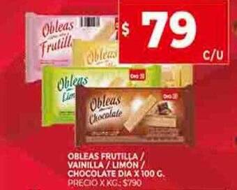 Supermercados DIA Obleas frutilla vainilla limón chocolate dia oferta