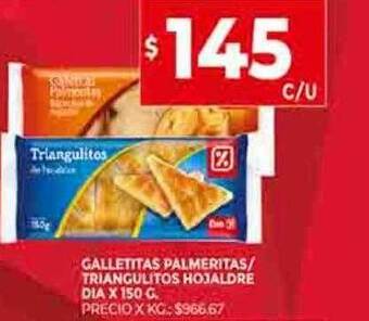 Supermercados DIA Galletitas palmeritas triangulitos hojaldre dia oferta