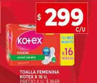 Supermercados DIA Toalla femenina kotex oferta