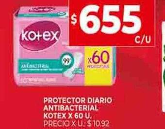 Supermercados DIA Protector diario antibacterial kotex oferta