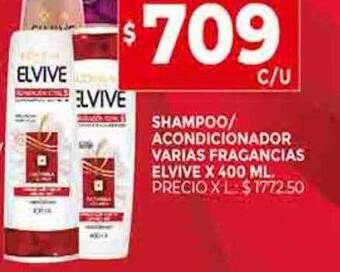 Supermercados DIA Shampoo acondicionador varias fragancias elvive oferta