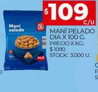 Supermercados DIA Maní pelado dia oferta