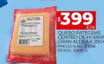 Supermercados DIA Queso pategras centro de horma gran aldea oferta