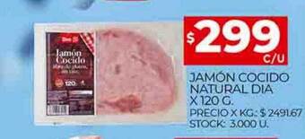 Jamón cocido natural dia