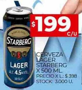 Supermercados DIA Cerveza lager starberg oferta