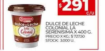Supermercados DIA Dulce de leche colonial la serenisima oferta
