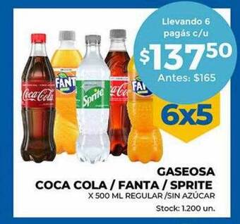 Gaseosa coca cola fanta sprite