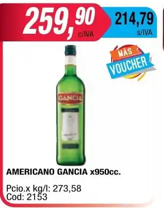 Maxiconsumo Gancia Americano x 950cc oferta