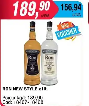 Maxiconsumo Ron New Style x 1lt oferta
