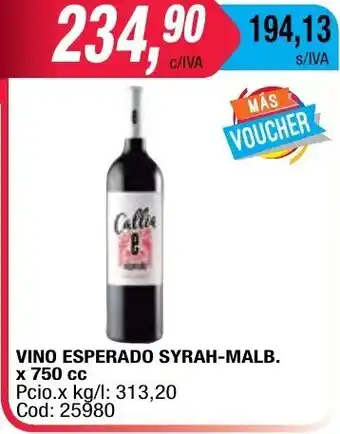 Maxiconsumo Vino Esperado Syrah-Malb 750cc oferta