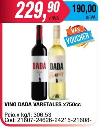 Maxiconsumo Vino Dada Varietales x 750cc oferta