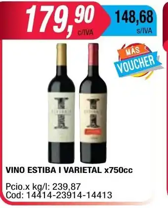 Maxiconsumo Vino Estiba I Varietales x 750cc oferta