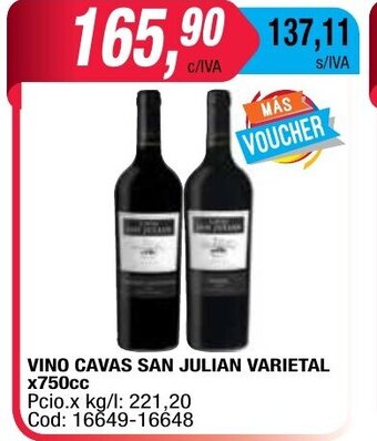 Maxiconsumo Vino Cavas San Julian Varietal x 750cc oferta