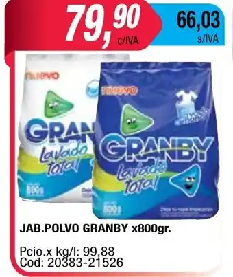 Maxiconsumo Granby Jabon Polvo x 800gr oferta