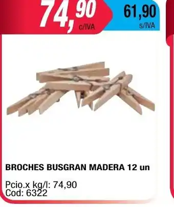 Maxiconsumo Broches Busgran Madera 12 un oferta