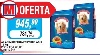Maxiconsumo Beethoven Perro Adul Al.Anim 15kg oferta