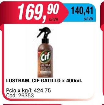 Maxiconsumo CIF Lustram GAtillo x 400ml oferta