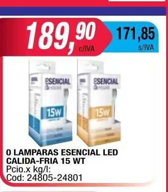 Maxiconsumo O lampara Esencial LED Calida Fria 15 wt oferta