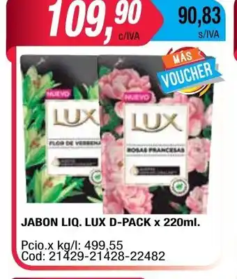 Maxiconsumo Lux Jabon Liq D-Pack x 220ml oferta