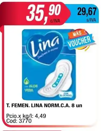 Maxiconsumo Lina T-Femen Norm C.A 8 un oferta