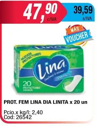 Maxiconsumo Lina Prot. Fem Dia Linita x 20 un oferta