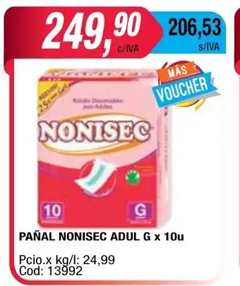 Maxiconsumo Nonisec Pañal Adul G x 10 u oferta