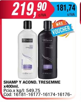 Maxiconsumo Tresemme Shamp Y Acond x 400ml oferta