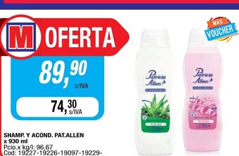 Maxiconsumo Pat.Allen Shamp Y Acond x 930ml oferta