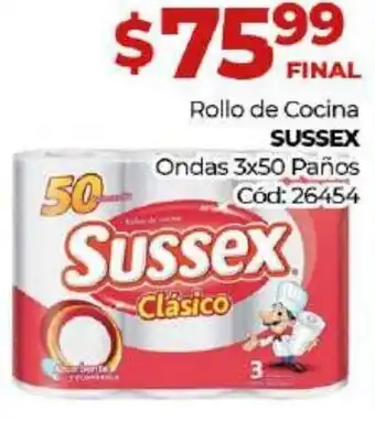 Diarco Sussex Rollo de Cocina Ondas 3 x 50 Paños oferta