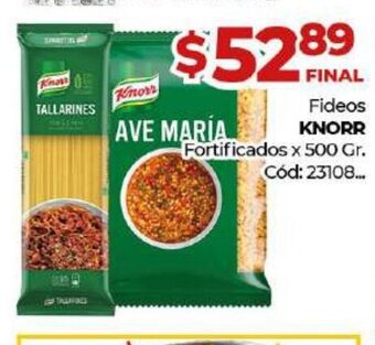 Diarco Knorr Fideos Fortificados x 500gr. oferta