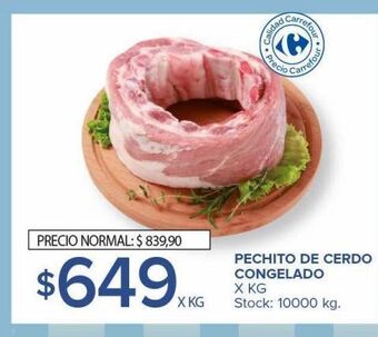 Carrefour Maxi Pechito de cerdo congelado oferta