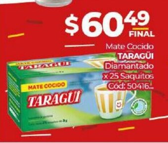 Diarco Taragui Mate Cocido Diamantado x 25 Saquitos oferta
