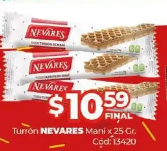 Diarco Nevares Turrón Mani x 25gr oferta