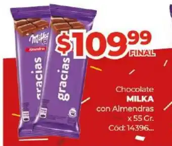 Diarco Milka Chocolate con Almendras x 55gr. oferta