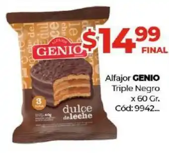 Diarco Genio Alfajor Triple Negro x 60gr oferta