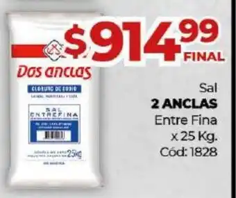 Diarco 2 Anclas Sal Entre Fina x 25 Kg. oferta