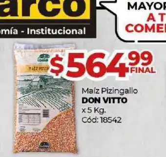 Diarco Don Vitto Maiz Pizingallo x 5kg oferta