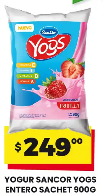 Eco Supermercados Yogur Sancor Yogs Entero Sachet 900g oferta