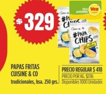 Supermercados Vea Papas Fritas Cuisine & Co oferta