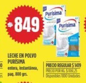 Supermercados Vea Leche en Polvo Purísima oferta