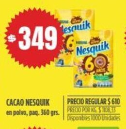 Supermercados Vea Cacao Nesquik oferta