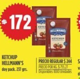 Supermercados Vea Ketchup Hellmann's oferta