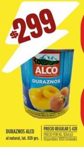 Supermercados Vea Duraznos Alco oferta
