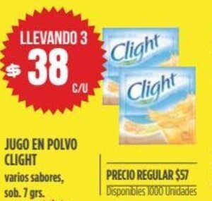 Supermercados Vea Jugo en Polvo Clight oferta