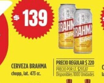 Supermercados Vea Cerveza Brahma oferta