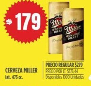 Supermercados Vea Cerveza Miller oferta