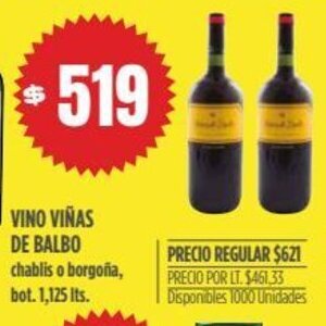 Supermercados Vea Vino Viñas de Balbo oferta