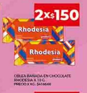 Supermercados DIA Oblea Banada En Chocolate Rhodesia x 18g oferta