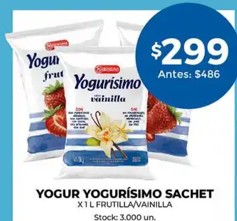 Supermercados Tadicor Yogur Yogurísimo Sachet oferta