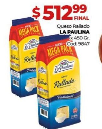 Diarco Queso Rallado La Paulina x 450gr oferta